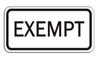 Item #: 4015-85 "EXEMPT" sign, 24" x 12" Hi-Intensity