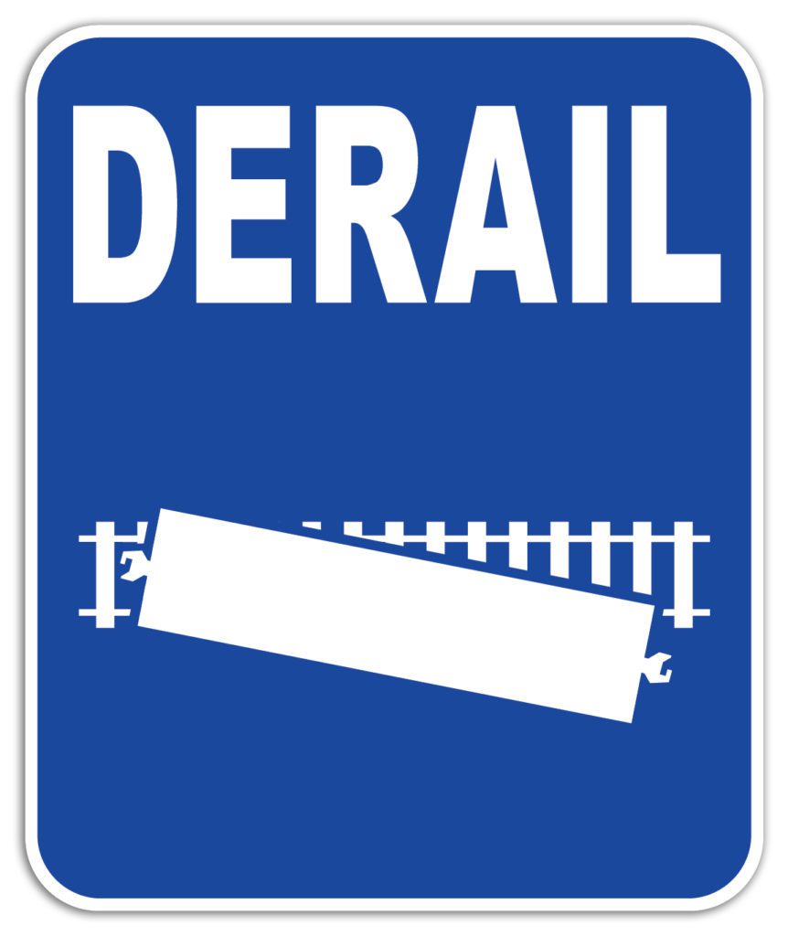 Enhanced Derail Blue Sign Plate | Aldon®