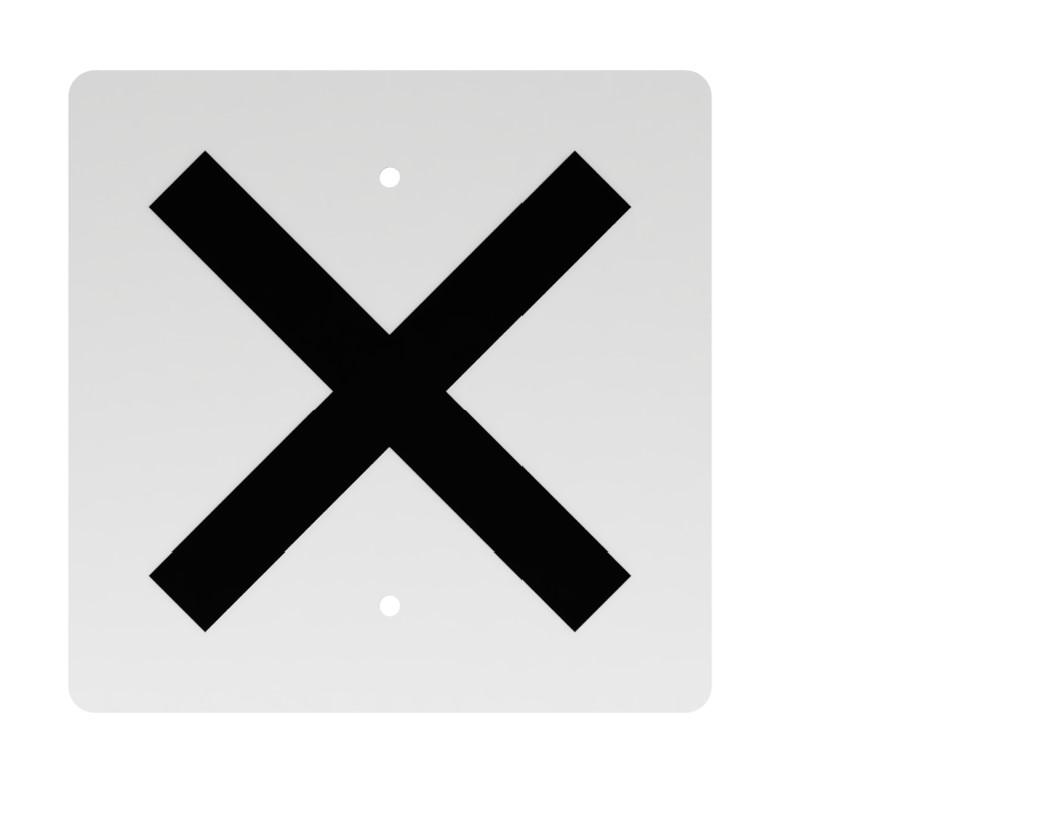 “X” Grade Crossings Sign, UPRR STD DWG 0543