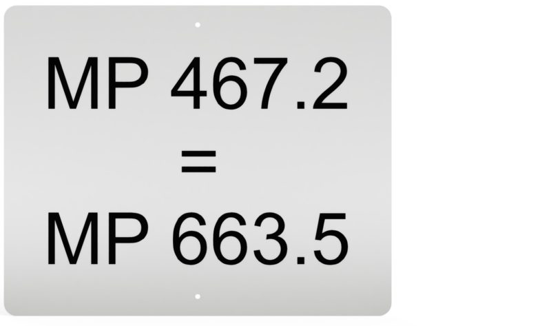 Mile Post Equation Sign, UPRR STD DWG 0508