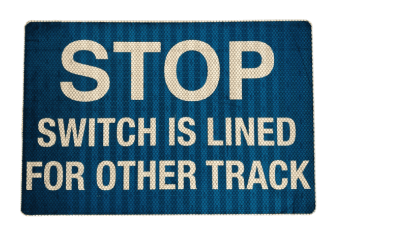 Stop Switch Is Lined For Other Track Sign