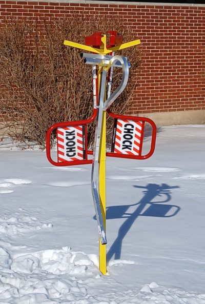 Ergonomic Chock and Sign Holder